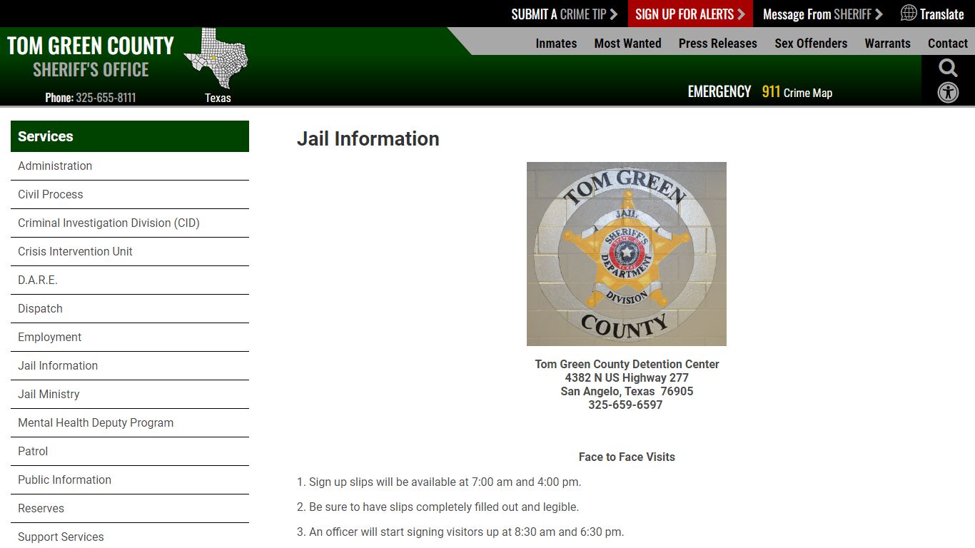 Jail Information - Tom Green County TX Sheriff's Office